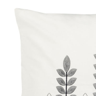 Safavieh Valorie White Grey Square Throw Pillow