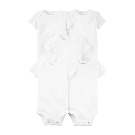 Carter's Baby Unisex Crew Neck Short Sleeve 5-pc. Bodysuit, 9 Months, White