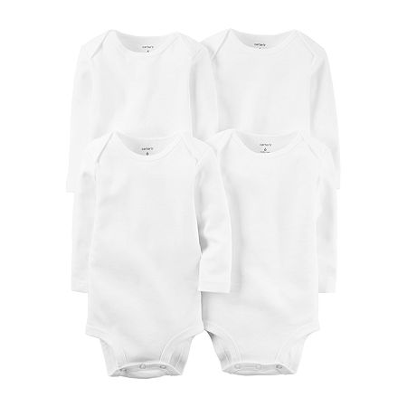 Carter's Baby Unisex Crew Neck Long Sleeve 4-pc. Bodysuit, 6 Months, White