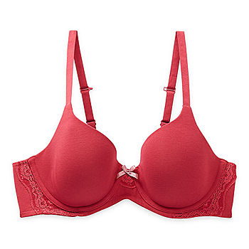 Ambrielle Organic Cotton Full Coverage Bra-302678, Color: Red Bud - JCPenney