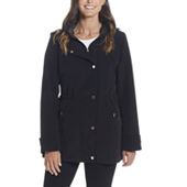 Liz Claiborne Womens Plus Fleece Hooded Removable Hood Midweight Jacket,  Color: Black - JCPenney