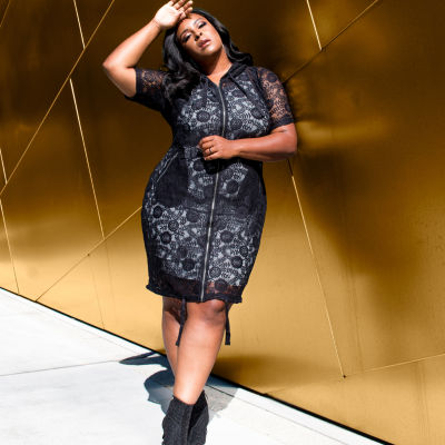 Poetic Justice Womens Plus Lightweight Shirt Jacket