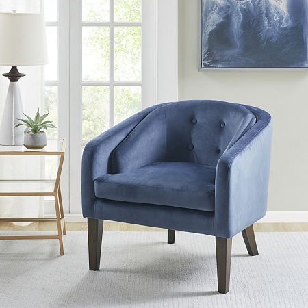 Madison Park Cora Tufted Upholstered Armchair, One Size, Blue