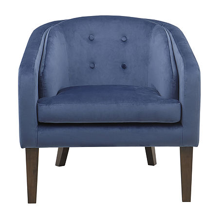 Madison Park Cora Tufted Upholstered Armchair, One Size, Blue