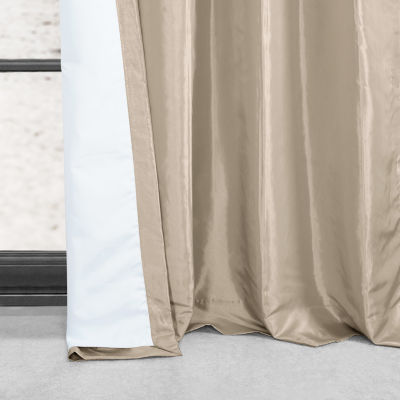 Exclusive Fabrics & Furnishing Faux Silk Taffeta Grommet Top Energy Saving Blackout Single Curtain Panel