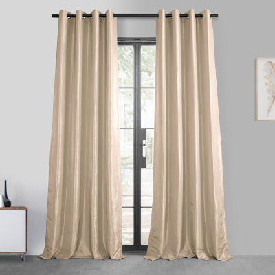 Exclusive Fabrics & Furnishing Faux Silk Taffeta Grommet Top Energy Saving Blackout Single Curtain Panel