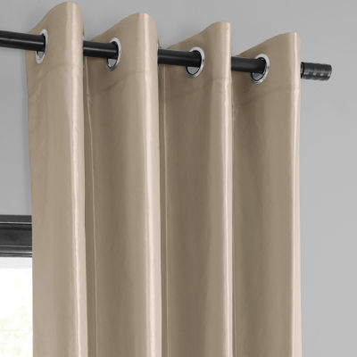 Exclusive Fabrics & Furnishing Faux Silk Taffeta Grommet Top Energy Saving Blackout Single Curtain Panel