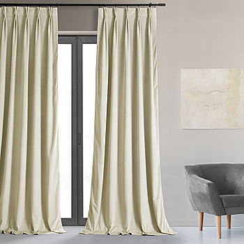 Exclusive Fabrics Furnishing Signature Pleated Blackout Velvet Curtain Panel Jcpenney