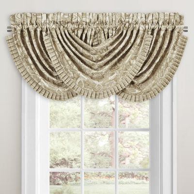 Queen Street Sandy Rod Pocket Waterfall Valance, Color Beige JCPenney