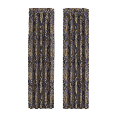 Five Queens Court Woodstock Rod Pocket Energy Saving Light-Filtering Set of 2 Curtain Panel