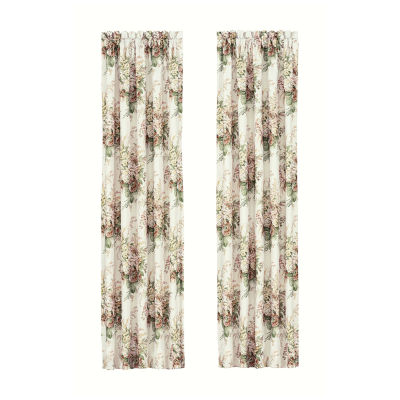 Royal Court Estelle Rod Pocket Light-Filtering Set of 2 Curtain Panel