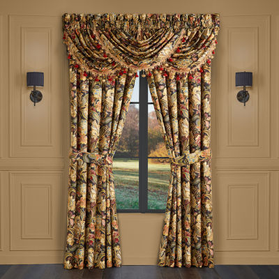 Five Queens Court Stefania Rod Pocket Energy Saving Light-Filtering Set of 2 Curtain Panel