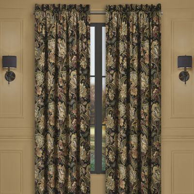 Five Queens Court Stefania Rod Pocket Energy Saving Light-Filtering Set of 2 Curtain Panel