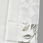Royal Court Laurel Embroidered Light-Filtering Rod Pocket Set of 2 Curtain Panel