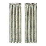 Queen Street Santa Cruz Embellished Light-Filtering Rod Pocket Set of 2 Curtain Panel