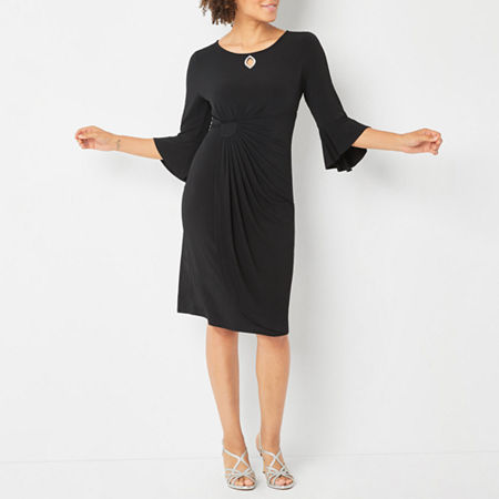  Connected Apparel 3/4 Sleeve A-Line Dress