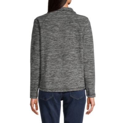 St. John's Bay Polar Fleece Womens Long Sleeve Quarter-Zip Pullover