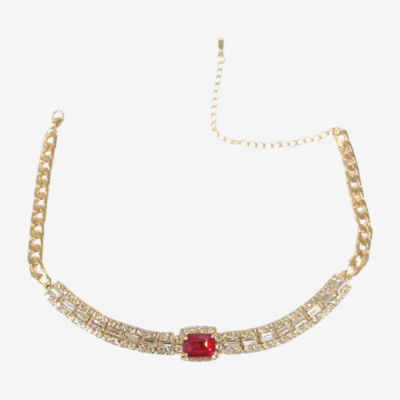 Bijoux Bar Womens Red Crystal Choker Necklaces