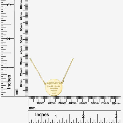 Sparkle Allure Zodiac Coin Crystal 14K Gold Over Brass 16 Inch Round Pendant Necklace