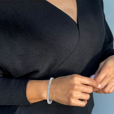 (I / I1) Womens 5 CT. T.W. Lab Grown White Diamond 10K White Gold 7 Inch Tennis Bracelet