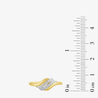 Womens 1/6 CT. T.W. Lab Grown White Diamond 10K Gold Cocktail Ring