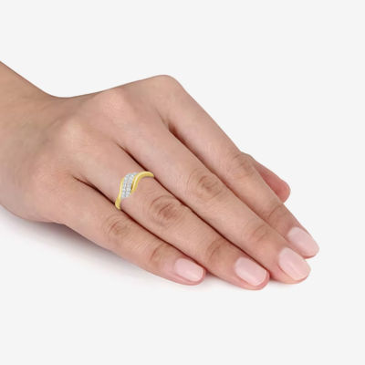 Womens 1/6 CT. T.W. Lab Grown White Diamond 10K Gold Cocktail Ring