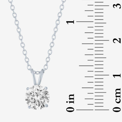 YES PLEASE! Womens Lab Created White Sapphire Sterling Silver Pendant Necklace