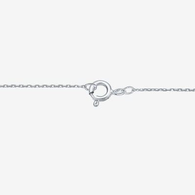Angel Number 222 Womens 1/6 CT. T.W. Natural White Diamond Sterling Silver Pendant Necklaces