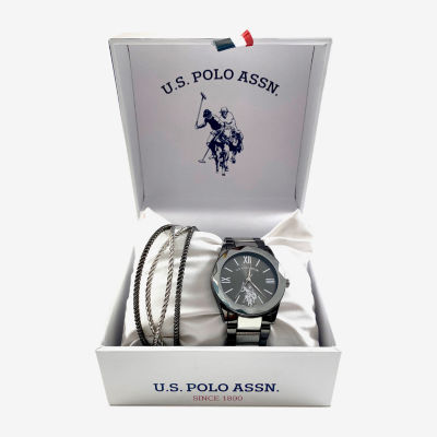 U.S. Polo Assn. Womens Two Tone 2-pc. Watch Boxed Set Usc6033jc