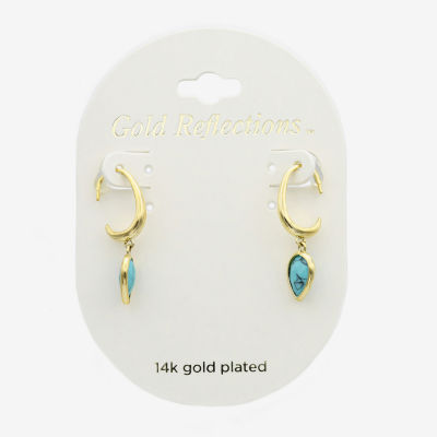 Gold Reflections Glass 14K Gold Over Brass Pear Drop Earrings