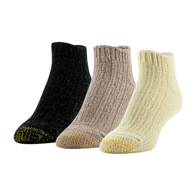 Gold Toe Chenille 3 Pair Low Cut Socks Womens