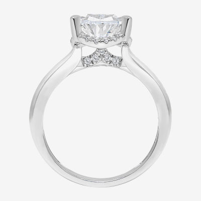 (I / I1) Womens 3 1/7 Ct. T.W. Lab Grown White Diamond 14K White Gold Pear Halo Engagement Ring