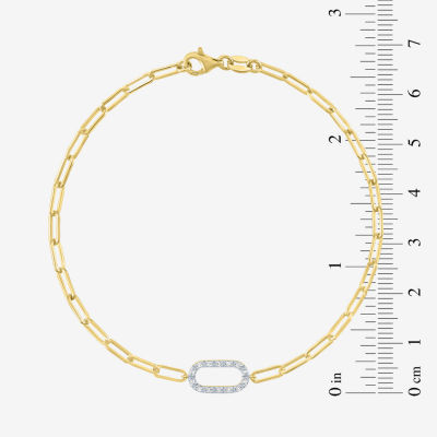 (G-H / I1-I2) Yes, Please! 14K Gold Over Silver 8 Inch Paperclip Chain Bracelet