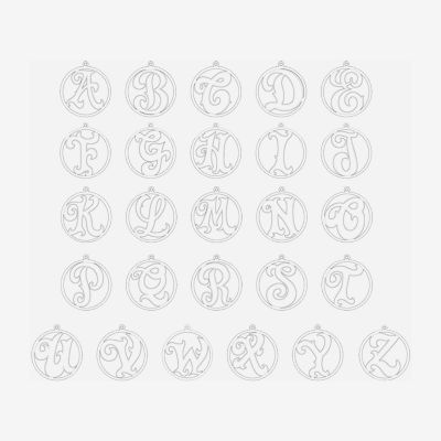 Personalized 25mm Initial and Name Circle Pendant Necklace