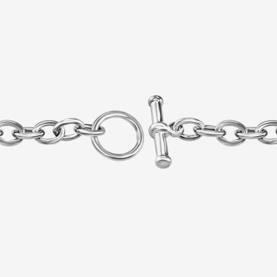 Personalized Sterling Silver 20mm Monogram Script Charm Bracelet