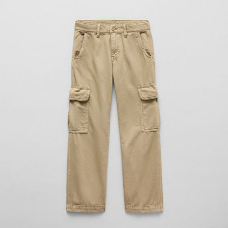Thereabouts Little & Big Boys Straight Cargo Pant, 7, Beige