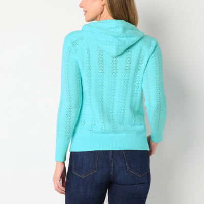 St. John's Bay Womens Hooded Long Sleeve Pullover Sweater
