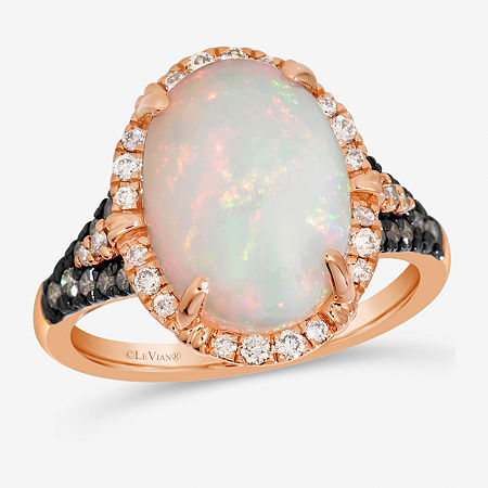 Le Vian Ring Featuring Neopolitan Opal Chocolate Diamonds Nude Diamonds Set In 14K Strawberry Gold, 7