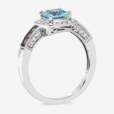 Le Vian® Ring featuring Sea Blue Aquamarine® Chocolate Diamonds® Nude Diamonds™ set in 14K Vanilla Gold