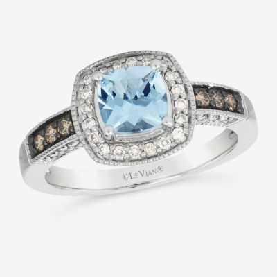 Le Vian® Ring featuring Sea Blue Aquamarine® Chocolate Diamonds® Nude Diamonds™ set in 14K Vanilla Gold