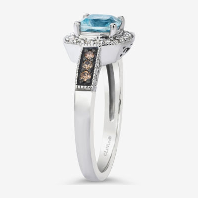 Le Vian® Ring featuring Sea Blue Aquamarine® Chocolate Diamonds® Nude Diamonds™ set in 14K Vanilla Gold