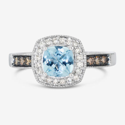 Le Vian® Ring featuring Sea Blue Aquamarine® Chocolate Diamonds® Nude Diamonds™ set in 14K Vanilla Gold