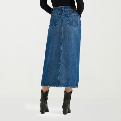 Wrangler Womens Midi Denim Skirt