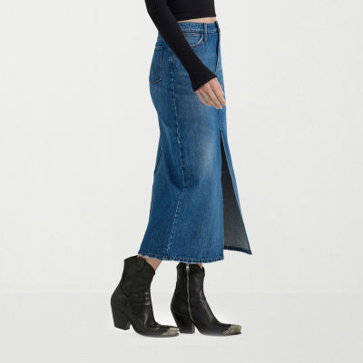 Wrangler Womens Midi Denim Skirt