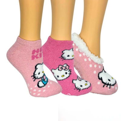 Gift Set Womens Hello Kitty 3 Pair Slipper Socks