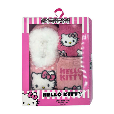 Gift Set Womens Hello Kitty 3 Pair Slipper Socks