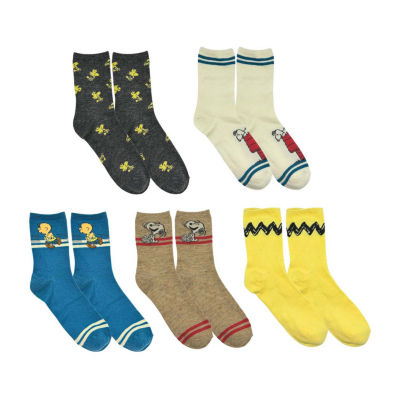 5 Pair Peanuts Crew Socks Womens