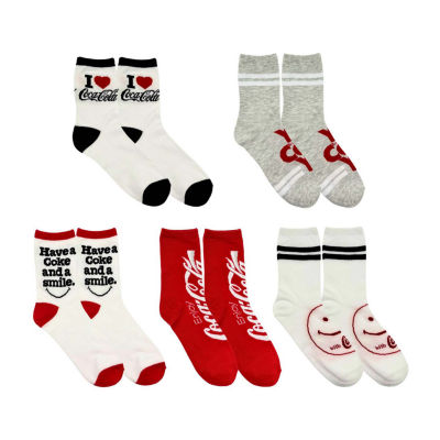 Coca Cola 5 Pair Crew Socks Womens