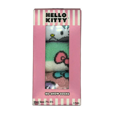 Little & Big Girls 3 Pair Hello Kitty Cozy Low Cut Socks