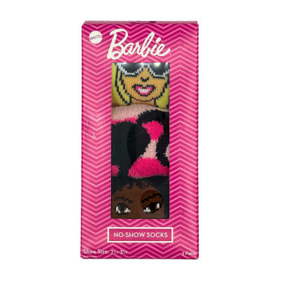 Little & Big Girls 3 Pair Barbie Cozy Low Cut Socks